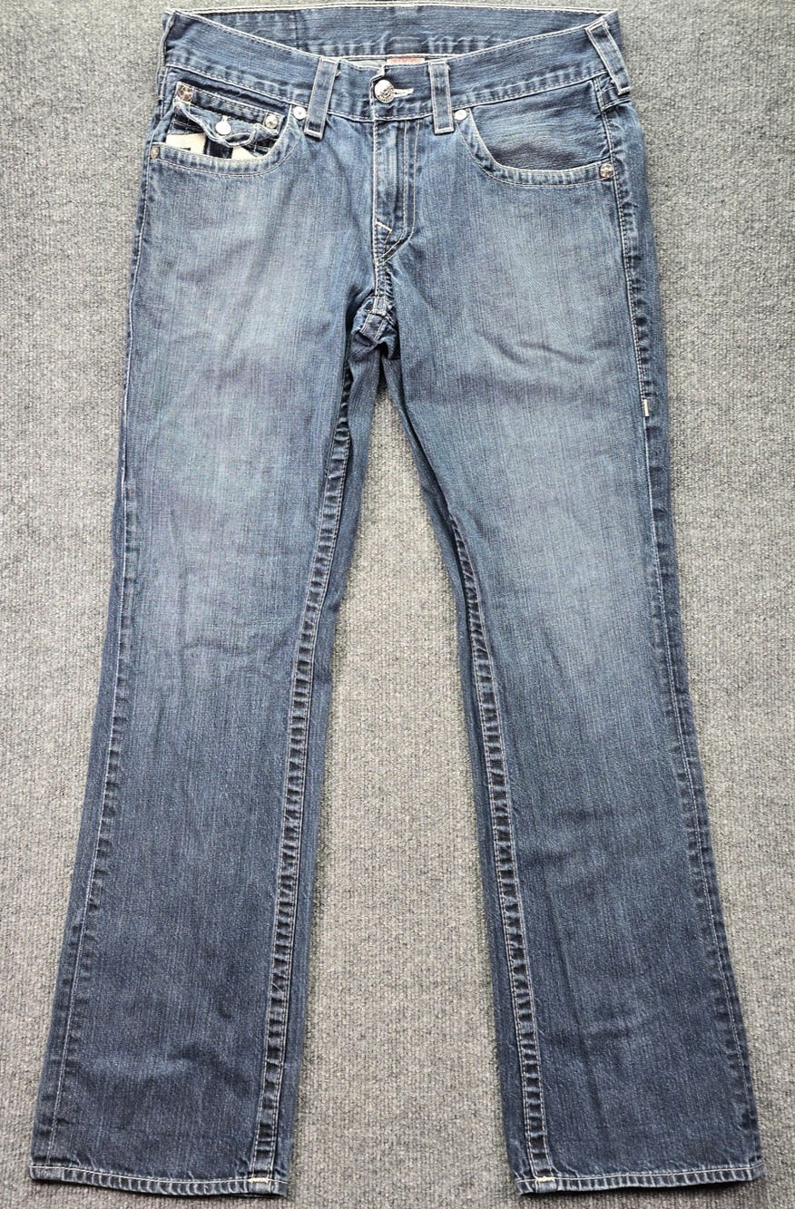 True Religion Jeans Mens 32x32 Blue Medium Wash Denim Straight Leg 5 Pocket